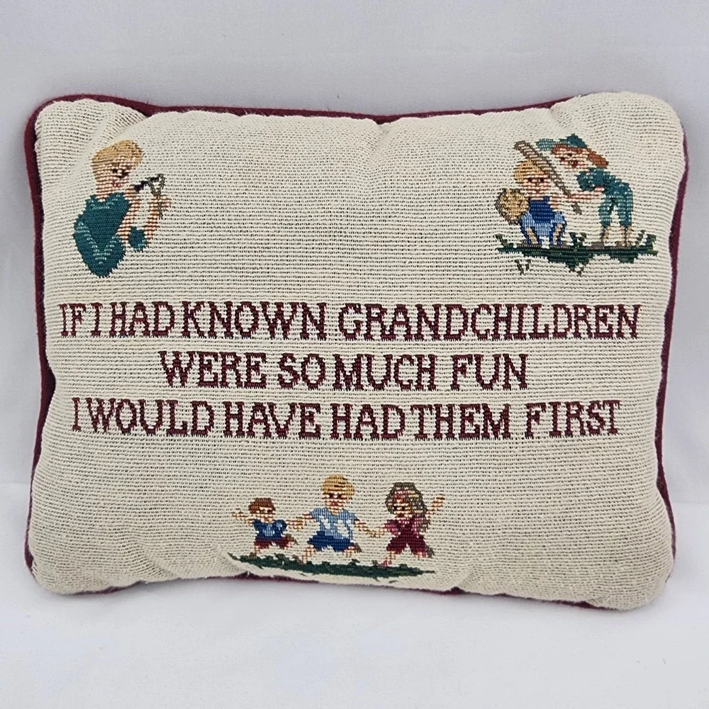 Vtg Tapestry Pillow